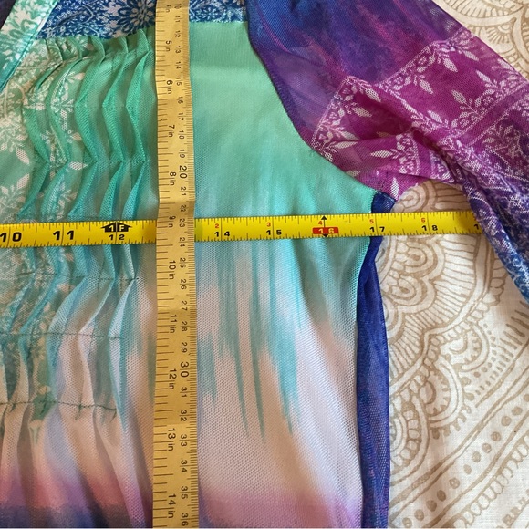 COCOMO Women’s Petite Blouse Size PS Multicolor V-neck 3/4-length sleeves. - Picture 10 of 11